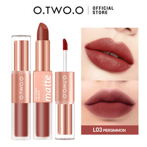 O. Tw O.o Sexy Langdurige Fluwelen Matte Lipgloss Lippenstift <span class=keywords><strong>2</strong></span> In 1 Vrouwen Schoonheid Rode Waterdichte Lipgloss - Product Image 2