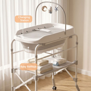 Nuevo Mueble de Baño Plegable de Plástico <span class=keywords><strong>para</strong></span> Bebés 2026, Mesa <span class=keywords><strong>para</strong></span> Cambiar Pañales y Bañera <span class=keywords><strong>para</strong></span> Recién Nacidos - Product Image 2