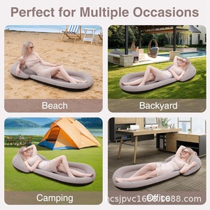 Colchoneta Inflable para Playa, Gris, Semi Rectangular, Portátil, para Acampar al Aire Libre, Impermeable, Resistente a la Arena, Plegable, con Inflado de Aire - Product Image 5