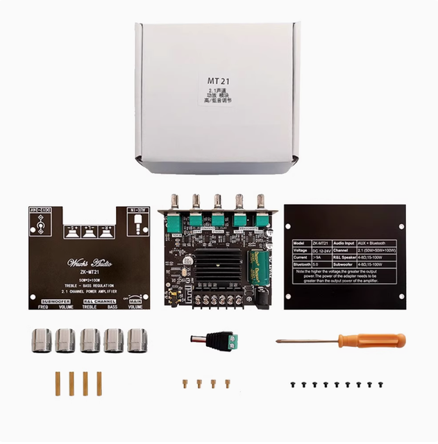 Digital Power Amplifier Module, 1 Set, 3 Pieces, 100W + 2*50W Subwoofer Audio Board MT21 2.1-channel Bluetooth 5.0