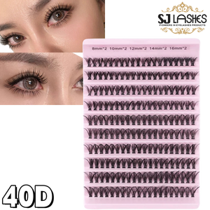 Fácil de Crear tu Propia Belleza en Casa, Pestañas Postizas Individuales en Racimo 3D Naturales de 10D-100D - Product Image 4