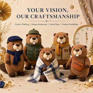 <span class=keywords><strong>Porte</strong></span>-clés Mascotte en Peluche Castor Personnalisé OEM ODM, Cadeau Promotionnel du Nouvel An, Logo CPC, Personnage Original, Jouet Doux - Product Image 5