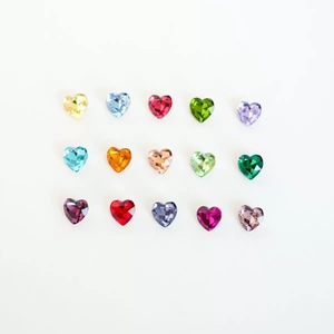 K9 pointed-bottom heart DIY jewelry accessory, <b>real</b> silver plated base, irregular-shaped diamond heart water diamond - Product Image 5
