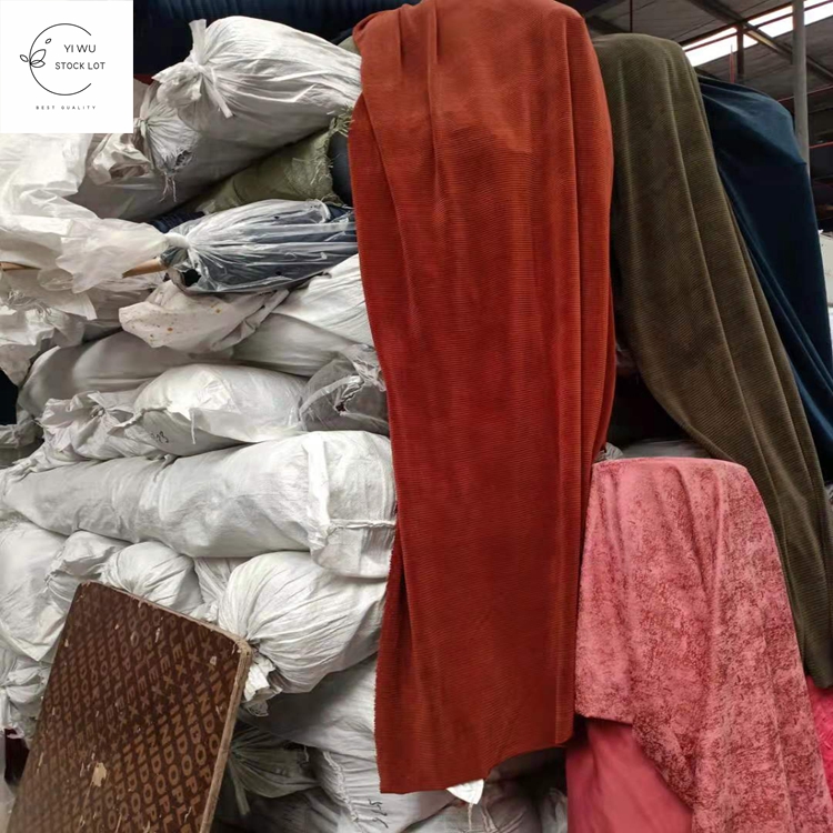 3 colors knitted corduroy plain dyed 2 tons need take all batch stock lot goods