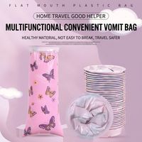 Sacs à vomir jetables imprimés papillon rose, sacs à vomir de voyage portables anti-fuites pour filles