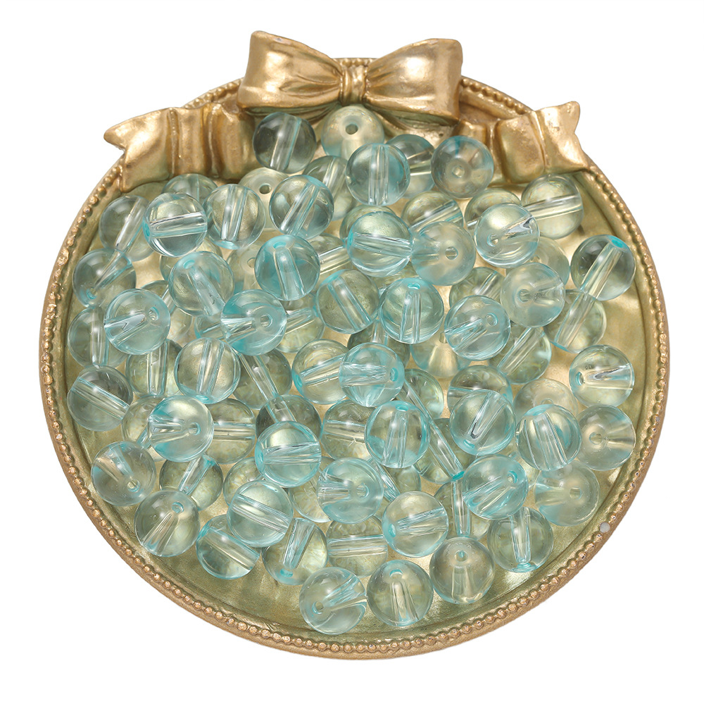 Perles de verre transparentes - bleu clair