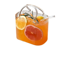 Tasse en verre créative en forme de sac à main, tasse à thé aux fruits célèbre sur internet, tasse à jus originale et très esthétique pour une sensation légèrement éblouissante.