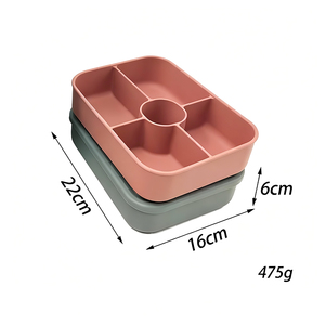 Boîte à bento en silicone légère pour enfants avec 5 compartiments, pliable, réutilisable, solution de repas imperméable - Product Image 4
