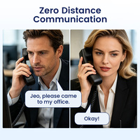 Téléphone Interphone Sans Fil de Bureau, Full Duplex, Bidirectionnel, Mains Libres, Interphone Intérieur pour Bureau, Hôtel, Restaurant