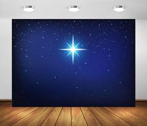 स्टार नाइट क्रिसमस टेपेस्ट्री नेटिविटी दृश्य बेथलेहेम पृष्ठभूमि दीवार कला - Product Image 2