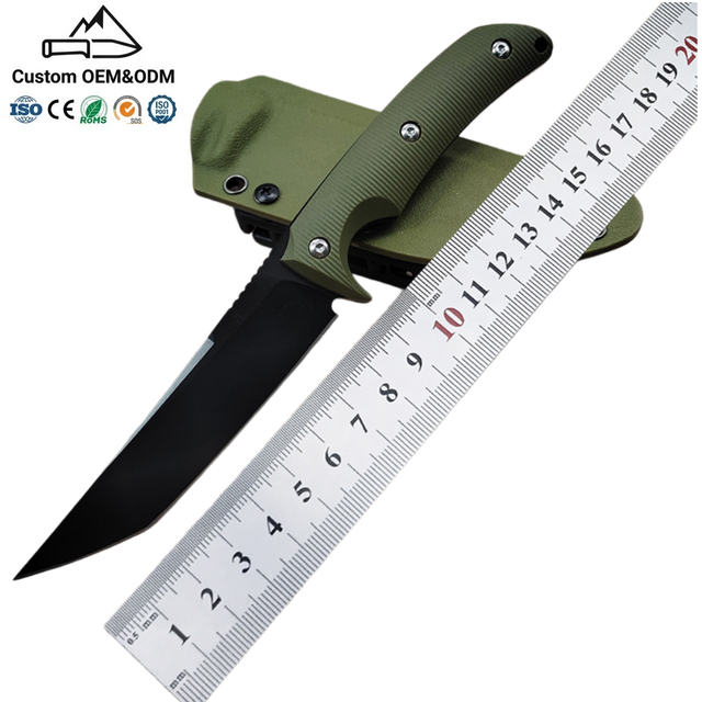 DIY OEM Hunting Survival Tactical Knife D2 Stainless Steel G10 Handle Camping 4.8mm Thickness 21cm Fixed Blade