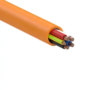 0.6/1KV PVC V-90 Insulated 2Core & Earth 3C & ECC 4C+E Cable Orange Circular Industrial Cable