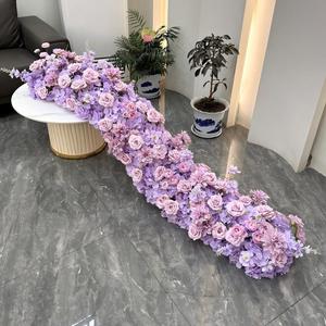 Chemin de table en fleurs artificielles en soie de haute qualité pour mariages, chemins de table en fleurs artificielles de qualité - Product Image 5