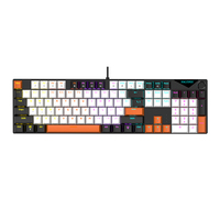 Clavier de jeu Ajazz NK104 avec interrupteurs rouges, anti-ghosting, ergonomique, pour gamer, bureau, ordinateur portable, clavier mécanique filaire
