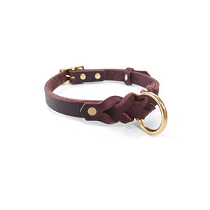 Nuevo <span class=keywords><strong>Collar</strong></span> de perro de gato de cuero trenzado Funky <span class=keywords><strong>Collar</strong></span> de mascota <span class=keywords><strong>Collar</strong></span> de perro de mascota Vintage de cuero ajustable - Product Image 6
