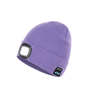 FF2142 Casque sans fil en tricot Chapeaux d'hiver <span class=keywords><strong>Lampe</strong></span> frontale Bonnet musical éclairé Chapeau Camo LED <span class=keywords><strong>Lampe</strong></span> de poche Bonnet avec lumière - Product Image 5