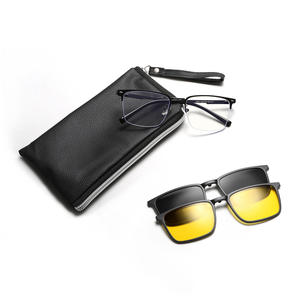 Lunettes de soleil magnétiques Greyjack pour hommes, en acier inoxydable, semi-cerclées, polarisées, vision nocturne, anti-UV, verres TAC - Product Image 2