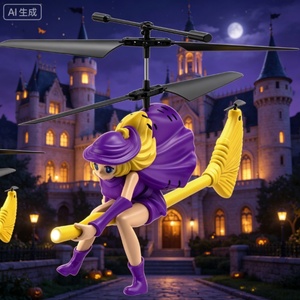 Nouveau drone télécommandé SJY-LM16-A avec maintien d'altitude, hélicoptère RC 3,5 canaux, jouet volant d'intérieur, cadeau, dessin animé sorcière - Product Image 4