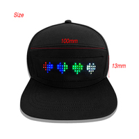 Publicidad LED Conexión Bluetooth Aplicación móvil Texto de desplazamiento LED Gorra de béisbol de 5 paneles para exteriores Ajustable con luces LED