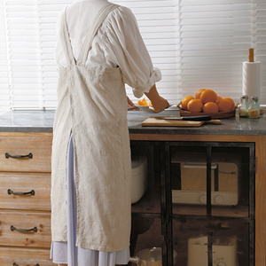 Tablier en lin 100% avec 2 poches à dos croisé pour cuisine café Bar <span class=keywords><strong>Studio</strong></span> - Product Image 4