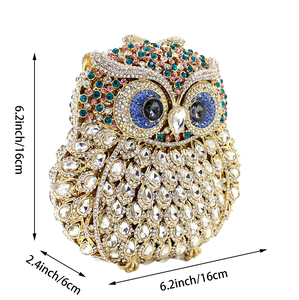Women Owl Shaped Shoulder Bag Unique Rhinestones handbag Novelty Evening bag for Formal Dinner Music Festive - Product Image 6