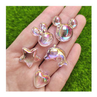 100 PIÈCES Cœurs Transparents en Résine, Strass à Dos Plat, Figurines, Appliques pour Scrapbooking, Mariage, Décoration Maison, Artisanat