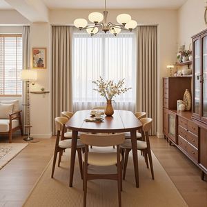 Table à manger carrée en bois de haute qualité pour salon, design simple et atmosphérique pour les familles, les appartements et les villas - Product Image 4