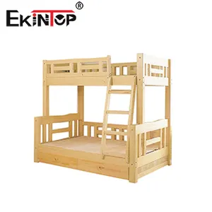 Ekintop design moderno per bambini di alta qualità pieghevole letto a castello triplo letto a castello scivolo