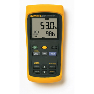 เครื่องวัดอุณหภูมิแบบดิจิตอล Fluke 53 II แบบพกพาชนิดอินพุตเดี่ยวแบบ K พร้อมฟังก์ชันบันทึกข้อมูลและอินเทอร์เฟซส่งข้อมูลไปยังคอมพิวเตอร์ผ่านอินฟราเรด - Product Image 1