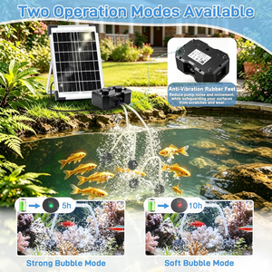 Pompe à air solaire pour oxygénation d'étang, diffuseur à bulles, cinq modes d'exploitation, autonomie dix heures, pour bassin décoratif de jardin - Product Image 5
