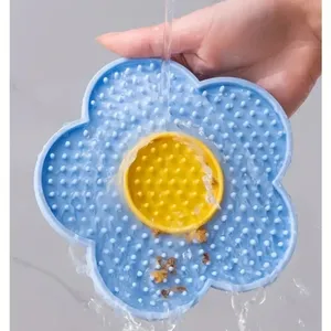 Automatic Adjustable <b>Silicone</b> Pet Licking <b>Mat</b> Quadrate Shape Dog & Cat Slow Licking Bowl Modern Cute Design - Product Image 3