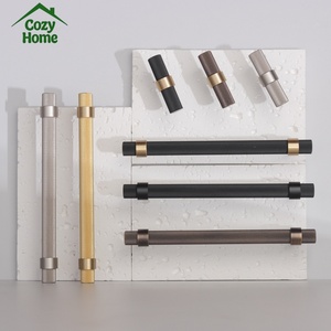 Vintage Mattschwarze Schrankgriffe T-förmige Schubladengriffe Massiver Messing Schranktürgriffe Gebürstete Messing Rändelknöpfe - Product Image 4