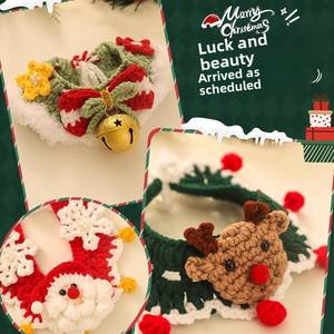 Bufanda y Collar de Hilo de Felpa Ecológico para Perro de Navidad, Diseño Sólido, Accesorios para Mascotas, Regalo Festivo - Product Image 1