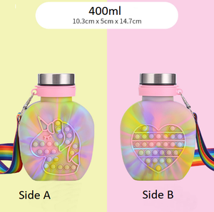 Unicornio camuflaje silicona niños juguetes portátiles deportes botella de agua con logotipo para viajes al aire libre - Product Image 5