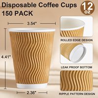 Gobelets à café en papier biodégradables, compostables, écologiques, portables, à paroi ondulée, imperméables, jetables, de qualité alimentaire, avec couvercles, utilisables au micro-ondes