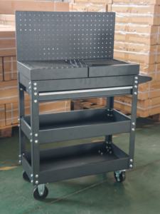 Chariot à outils à roulettes en métal à 3 niveaux avec tiroirs de rangement pour ateliers de garage Armoires à outils de mécanicien - Product Image 4