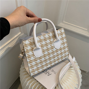 Set di Borse con Motivo Pied-de-Poule, Borse Classiche con Manici in Pelle e Tracolla Staccabile per Uso a Spalla <span class=keywords><strong>o</strong></span> Tracolla - Product Image 2