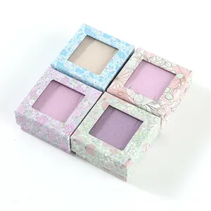 Mini Paper Box Small Size Jewelry Box with PVC Window for Earings Rings Cute Style Custom Pattern Custom Size