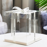 Boîte à gâteaux à couvercle transparent carré Emballage supérieur transparent pour gâteaux de pouce entier Boulangerie Pâtisserie Dessert Cadeau Stockage et livraison