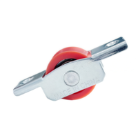 Roulette à gorge en U en nylon rouge pour porte coulissante à roue unique en acier, pour balcon, armoire, garage, portail, fenêtre coulissante