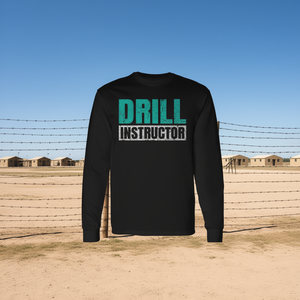 Maglietta a maniche lunghe Drill Instructor nera, stile militare, per allenamento - Product Image 3