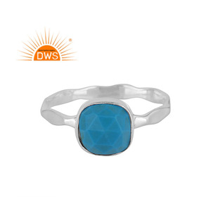 Natural <b>Turquoise</b> Gemstone <b>Ring</b> Handmade Designer Sterling Silver <b>Ring</b> Jewelry Manufacturer Indian Classic Collection - Product Image 1