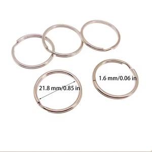 Bán buôn 1 inch bạc chia kim loại vòng chìa khóa vòng thép không gỉ Keychain với lụa màn hình in ấn vật liệu hợp kim - Product Image 3