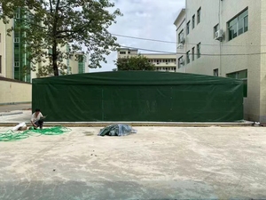 Sản xuất tại Trung Quốc kim loại cầm tay push-kéo Lều gấp nhà để xe bãi đậu xe Lều cố định lớn tán UV kháng vải sơn tĩnh điện - Product Image 5