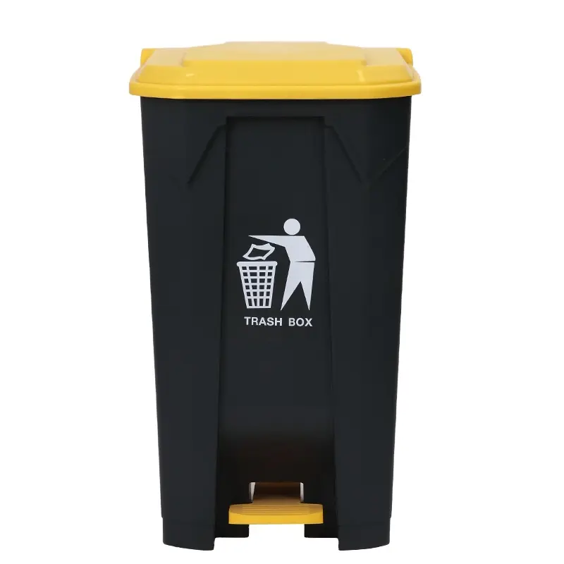 Tempat Sampah daur ulang ganda persegi panjang taman jalan kualitas tinggi pabrik 100L tempat sampah Pedal kaki untuk luar ruangan