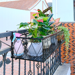 Balcony flower stand, window sill <b>shelf</b>, balcony flower pot rack, hanging window, indoor wrought iron succulent plant stand, - Product Image 3