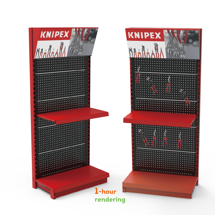 Apache Custom Single-Sided Metal Pegboard Hook Display Stand for Auto Repair Shop and Factory Supermarket Shelves Use