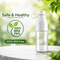 Bouteille shaker pour smoothie et protéines, écologique, sans BPA, pour le yoga et les boissons quotidiennes, 16 oz, bouteilles en plastique