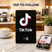 Carte NFC personnalisée TikTok pour réseaux sociaux – Suivez en un clic – Vente en gros PVC OEM/ODM – Faible MOQ pour créateurs, influenceurs, vlogueurs et petites entreprises