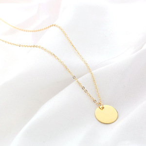 Kalung liontin bulat dipoles perak <span class=keywords><strong>Sterling</strong></span> 925, rantai kerah perak minimalis mode gaya nada dingin